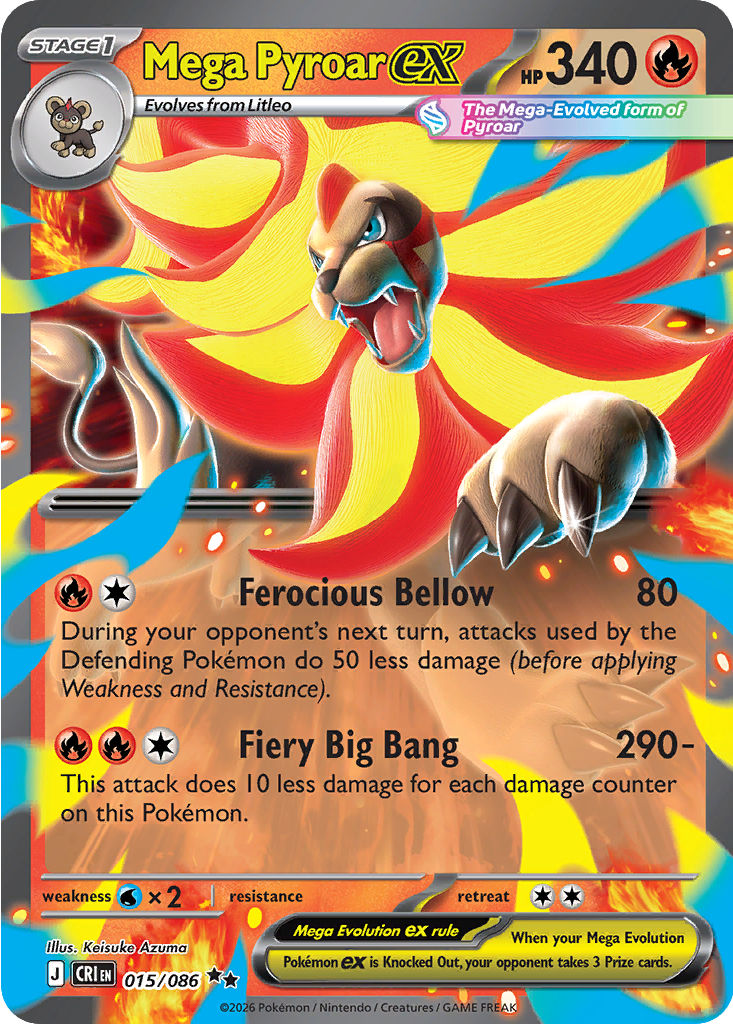 Mega Pyroar ex, Chaos Rising, card 015/086