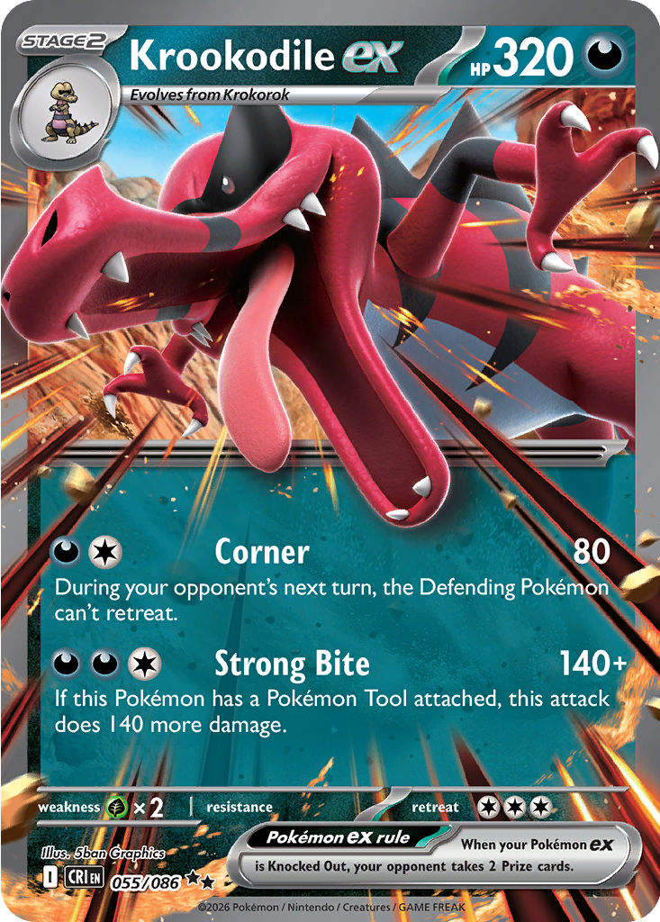 Krookodile ex, Chaos Rising, card 055/086