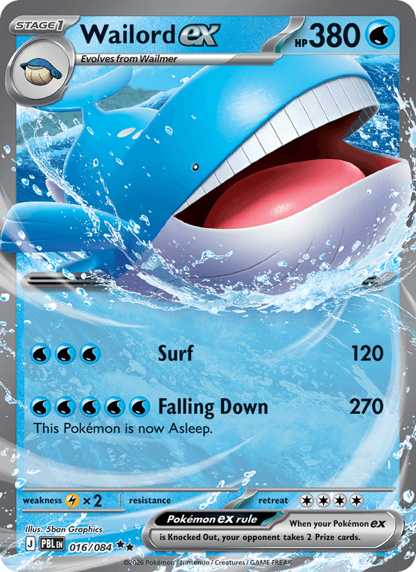 Wailord ex, Pitch Black, card 016/084