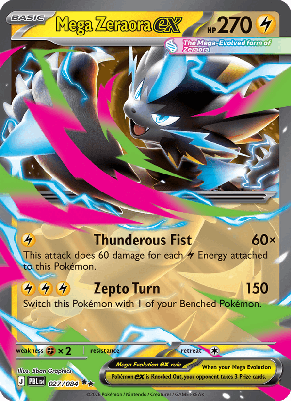 Mega Zeraora ex, Pitch Black, card 027/084