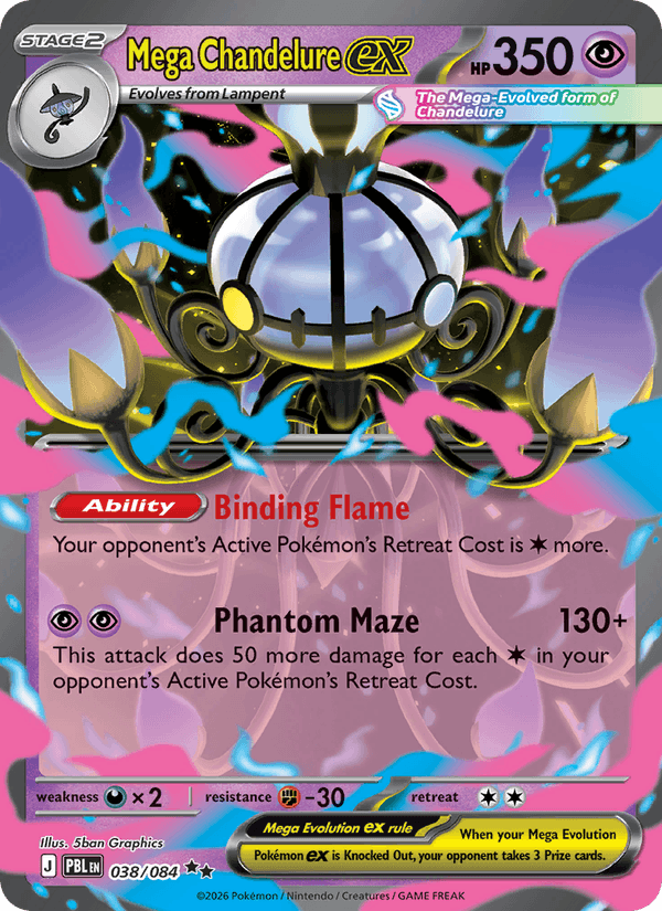 Mega Chandelure ex, Pitch Black, card 038/084