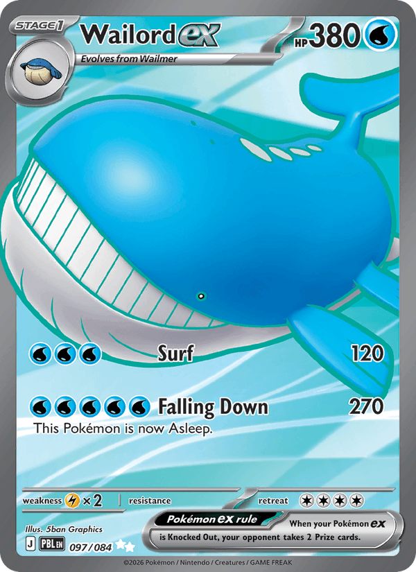 Wailord ex, Pitch Black, card 097/084