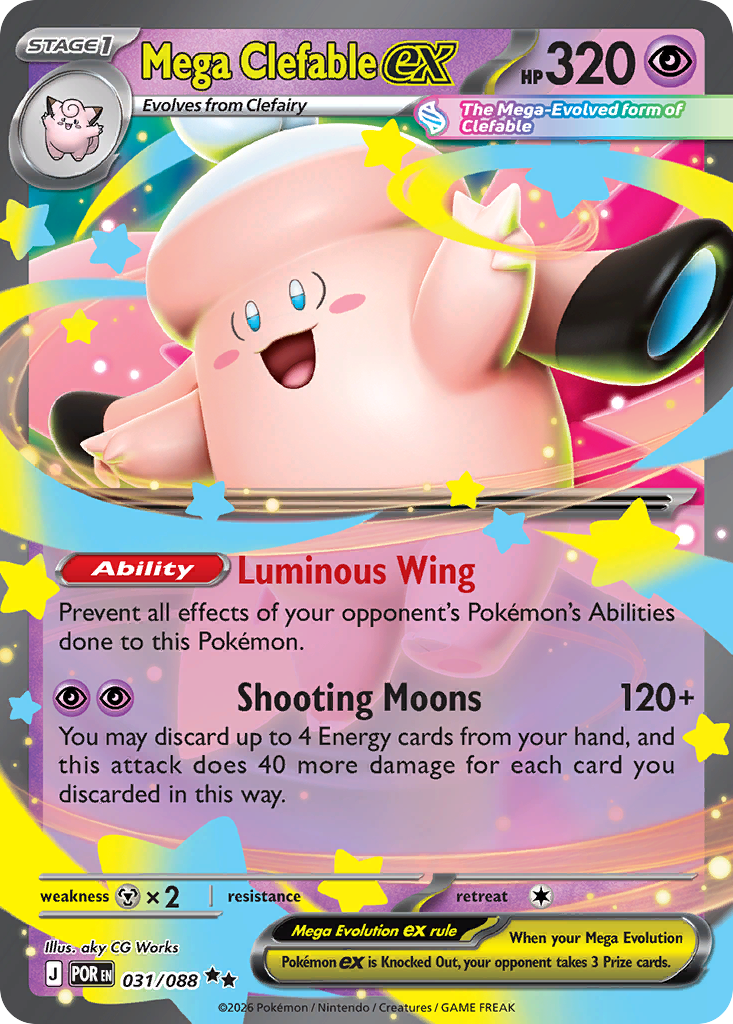 Mega Clefable ex, Perfect Order, card 031/088